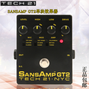 TECH21 SANSAMP GT2电吉他单块效果器 吉他前级音箱模拟失真