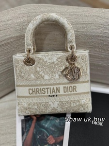 Shaw英国购Dior迪奥金色蝴蝶环游世界刺绣lady dior戴妃斜挎包