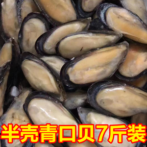 半壳青口贝冷冻大海虹肉野生贻贝淡去半壳肉海鲜餐厅食材商用