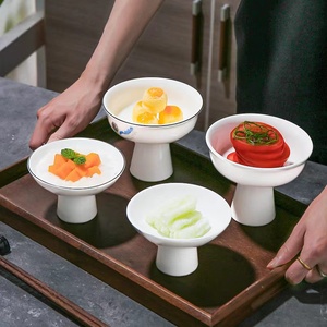 水果碟中式甜品高脚碗甜点糕点创意中式餐具精致小果盘高足茶点盘