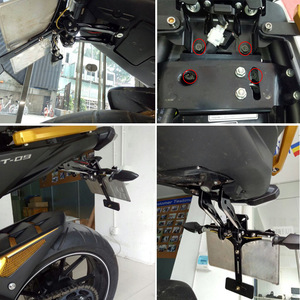 适用雅马哈踏板车通用铝合金可调牌架牌Yamaha车牌架CNC改装配件