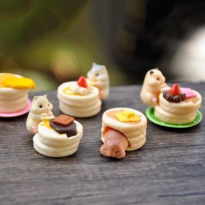 新品可爱马卡龙日本食玩仓鼠摆件宝盲盒少女心玩偶小型装品宝模饰