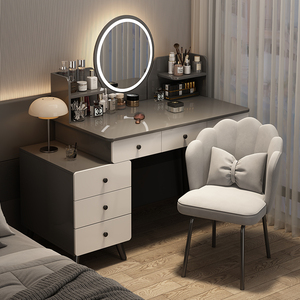 梳妆台卧室简约现代化妆柜2024年新款小型收纳斗柜一体书桌化妆桌