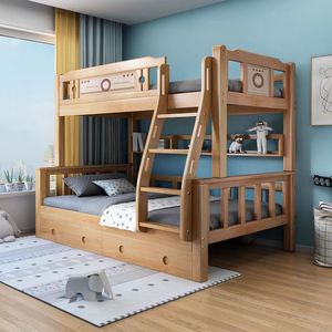 实木上下床高低床子母床儿童床多功能双人床上下铺床小户型双层床