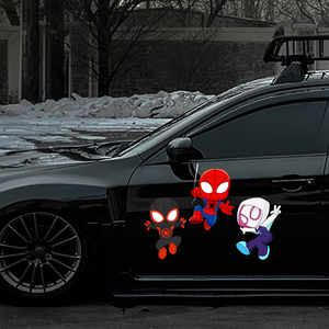 终极蜘蛛侠车贴车窗贴后窗贴个性卡通动画汽车装饰外饰贴纸电动车
