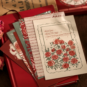 玫瑰宇宙明信片高级感复古文艺治愈祝福生日贺卡创意结婚小卡片