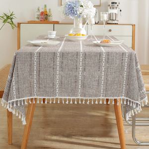 桌布风镂空流苏防滑防污装饰纯色四方形茶几桌布遮丑台布盖布