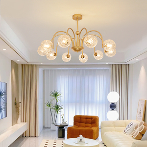 卧室吊灯北欧灯具现代简约创意玻璃球魔豆灯美式轻奢客厅餐厅灯具