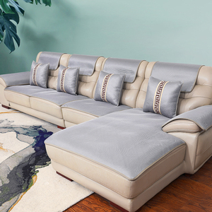 夏季冰丝真皮沙发垫防滑坐垫现代简约现代四季通用客厅沙发套罩巾