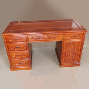 红木家具书桌花梨木色实木办公桌菠萝格全实木写字台电脑桌写字桌
