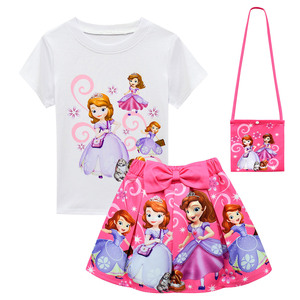 万圣节儿童cosplay服装女童苏菲亚公主裙女孩短袖T恤套装裙