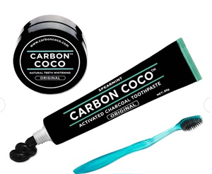 Carbon Coco澳洲正品活性炭牙粉牙膏套装美白牙齿去烟渍INS爆款