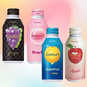 6瓶装日本进口三得利苹果汁400g西柚水蜜白桃紫青葡萄汁饮料即饮