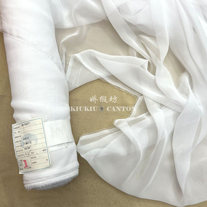 日本韩国布料白色雪纺透明古装薄软纱纱曼垂坠纯色纱布高密面料窗