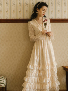 法式小礼服裙子平时可穿蛋糕连衣裙秋冬仙女裙长款超仙气质公主裙