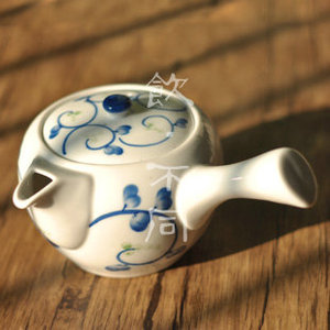 饮不同日本陶瓷茶道茶器日式和风茶具横炳大茶壶手绘大号急须茶壶
