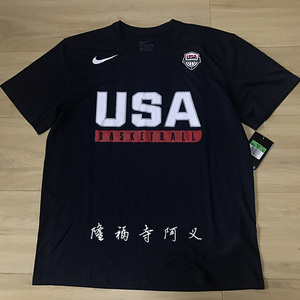 隆福寺阿义 USA 篮球永不熄 梦之队 黑金大星星 短袖T恤 -451-010