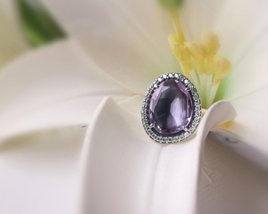 潘多拉正品代购紫水晶戒指