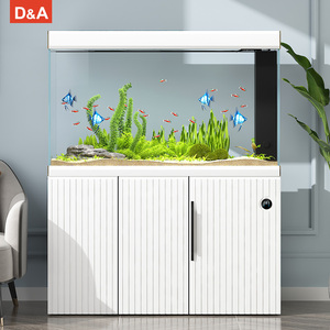 德克莫奈系列轻奢超白玻璃生态鱼缸底滤客厅家用中小型智能水族箱