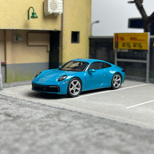 TSM MINI GT蓝色1:64保时捷911 Porsche 992 GT3仿真合金汽车模型