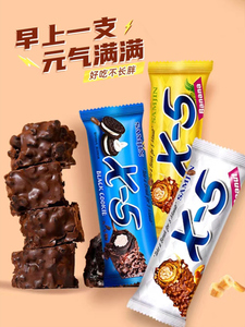 韩国进口零食X5夹心巧克力棒能量棒三进花生香蕉奥利奥36g 巧克力