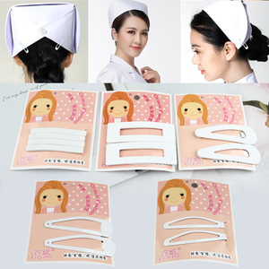 医院护士白色专用一字夹发卡子头饰边夹发夹钢夹护士帽的夹子发饰