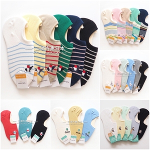 [国内现货]日本购tutuanna夏季款可爱卡通动物条纹棉船袜短袜子女