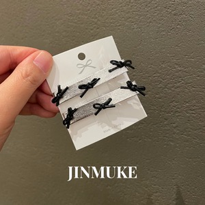 JINMUKE韩国饰品进口发饰头饰蝴蝶结银色发夹边夹侧夹刘海夹新品