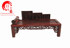 红木雕工艺品中式仿古微型小家具红酸枝椅塌贵妃床模型装饰品摆件