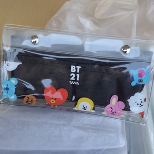 BT21日本文具KAMIO JAPAN透明笔袋防水大容量文具文件夹