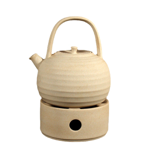 新中式茶馆蜡烛温茶炉套装黑色提梁壶日式陶壶烧水壶茶楼茶室底座