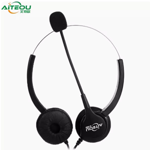 艾特欧 HD320 双耳耳麦 呼叫中心双耳头戴坐席 有线客服话务耳机
