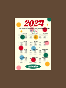 2024新年日历ins画报韩风彩球家居装饰画创意纸质海报365天年历