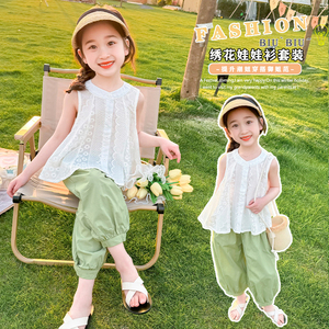 女童韩版套装夏季新款儿童洋气娃娃衫上衣小女孩休闲防蚊裤两件套