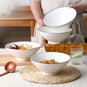 拉面碗家用陶瓷碗餐具日式吃面条碗泡面大碗斗笠碗大号汤碗面碗