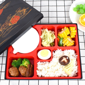 康飞密胺高温消毒商务套餐盒带碗日式分格饭盒快餐盒商用外卖餐盒