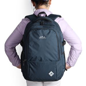 大容量时尚男女旅行双肩包商务电脑背包纯色防泼水大学生绣花书包