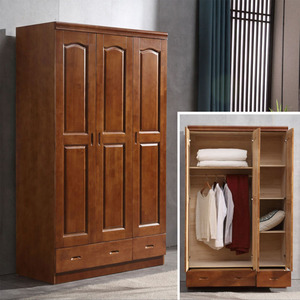 特价三门柜实木储物柜简约两门衣柜双开门四门二门橡木衣柜小户型