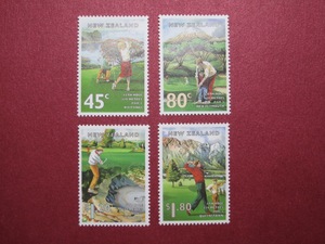 外国邮票:新西兰1995年发行高尔夫球运动邮票全套4枚保真原胶全品