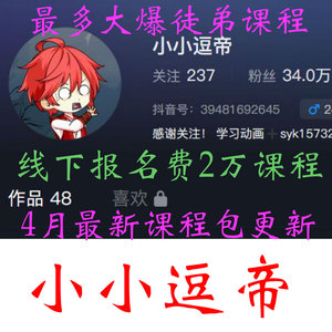 小小逗帝教程职业动画师课程沙雕动画修仙都市历史AN动画素材课程