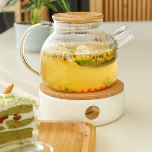 水果花茶壶透明耐热玻璃茶具套装家用下午茶泡花草茶杯蜡烛加热