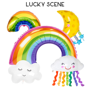 【吉祥道具】天气气球彩虹月亮太阳笑脸云朵铝箔儿童生日派对