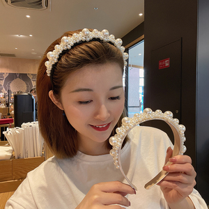 韩国宫廷珍珠发捆发箍女高级感白色头箍2024新款压发头饰发捆发卡
