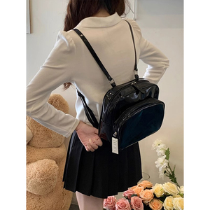 香港代购黑色双肩包包女2024新款时尚夏季高级感通勤背包单肩书包