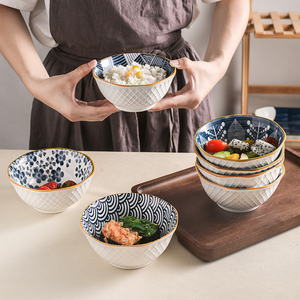 日式陶瓷饭碗创意个性早餐碗ins个人家用单个可爱米饭碗网红餐具