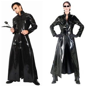 黑客帝国cosplay服装披风PVC漆皮长款风衣男女士杀手扮演服演出服