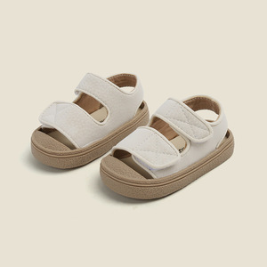 麦布熊婴儿童休闲款凉鞋夏季男童防撞包头学步鞋子纯色宝宝女童鞋