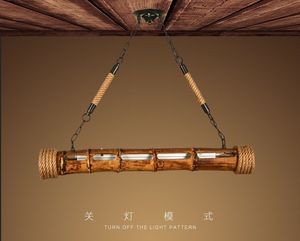 loft美式乡村复古吊灯酒吧咖啡厅餐厅灯具 竹筒创意个性麻绳 吊灯