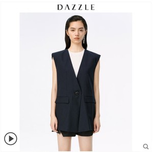 dazzle地素过季剪标 精纺羊毛中长款西马甲外套2C2F001标牌价2199