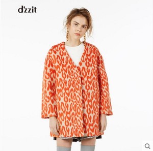d'zzit地素过季豹纹宽松版型长袖大衣 3M1G210标牌价1690（无花）